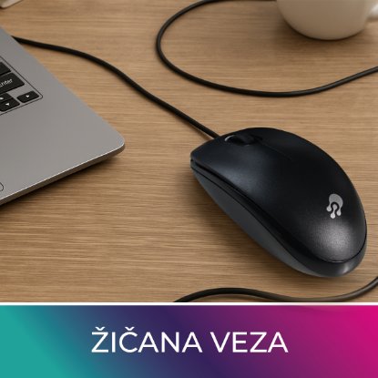 Miš OCTIO M100U, crni, USB