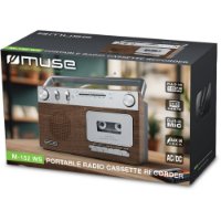 Radio kasetofon MUSE M-152 WS, Analog FM i MW (AM), kasetofon s funkcijom snimanja, napajanje baterija/AC, smeđe/drvo