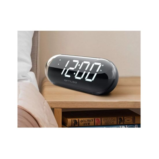 Radio budilica MUSE M-19 GL, 1.8 inch zaslon, PLL tuner, dual alarm, crna