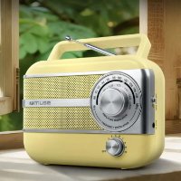 Radio prijemnik MUSE M-056 SC, ugrađeni zvučnik, žuti, vintage dizajn