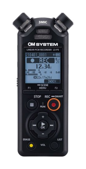 Digitalni diktafon OLYMPUS LS-P5, 16 GB interne memorije, FLAC/PCM (WAV)/MP3,+, crni, Videographer Kit