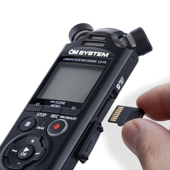 Digitalni diktafon OLYMPUS LS-P5, 16 GB interne memorije, FLAC/PCM (WAV)/MP3,+, crni, Wind Protection Kit