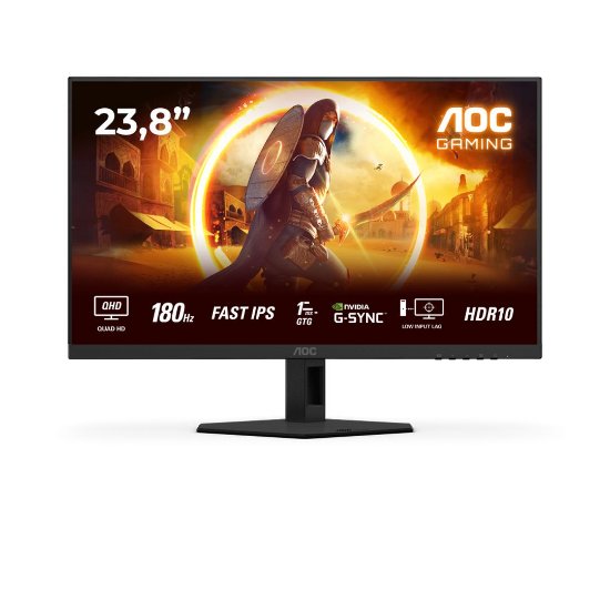 Gaming monitor 23,8" AOC Q24G4RE, QHD, IPS, 180Hz, 1ms, 300cd/m2, G-Sync, FreeSync, crni