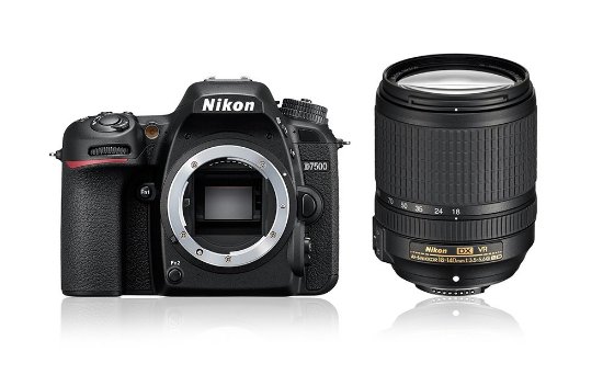 Digitalni fotoaparat NIKON D7500, AF-S DX 18-140mm f/3.5-5.6G ED VR, APS-C senzor, crni