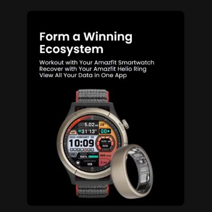 Pametni prsten AMAZFIT Helio Ring, veličina 12, praćenje aktivnosti, titanij