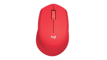Miš LOGITECH M330 Silent Plus, optički, 1000dpi, bežični, crveni, USB