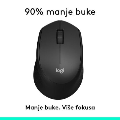 Miš LOGITECH M330 Silent Plus, optički, 1000dpi, bežični, crni, USB