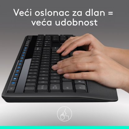 Tipkovnica + miš LOGITECH MK345 Wireless Combo, bežična, crna