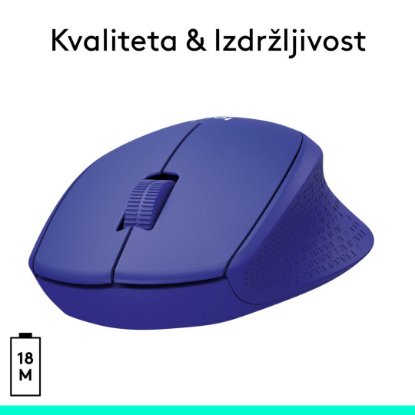 Miš LOGITECH M330 Silent Plus, optički, 1000dpi, bežični, plavi, USB