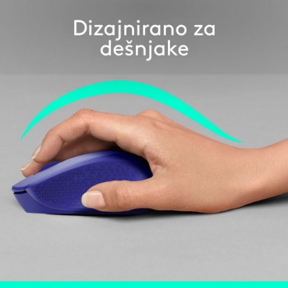 Miš LOGITECH M330 Silent Plus, optički, 1000dpi, bežični, plavi, USB