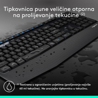 Tipkovnica + miš LOGITECH MK345 Wireless Combo, bežična, crna