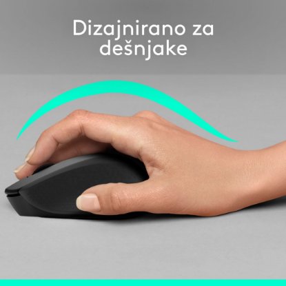 Miš LOGITECH M330 Silent Plus, optički, 1000dpi, bežični, crni, USB