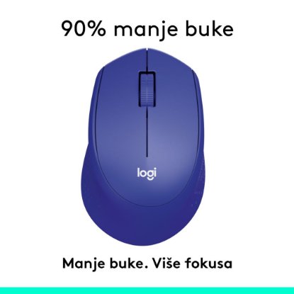 Miš LOGITECH M330 Silent Plus, optički, 1000dpi, bežični, plavi, USB