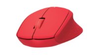 Miš LOGITECH M330 Silent Plus, optički, 1000dpi, bežični, crveni, USB