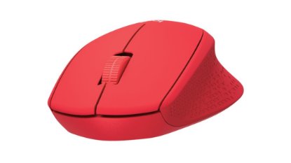 Miš LOGITECH M330 Silent Plus, optički, 1000dpi, bežični, crveni, USB