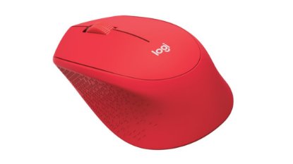 Miš LOGITECH M330 Silent Plus, optički, 1000dpi, bežični, crveni, USB