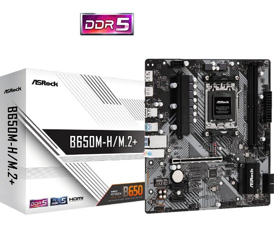Matična ploča ASROCK B650M-H/M.2+, AMD B650, DDR5, ATX, s. AM5
