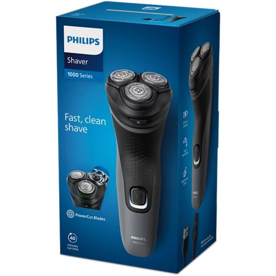 Aparat za brijanje PHILIPS S1142/00, za mokro i suho brijanje, crni/sivi