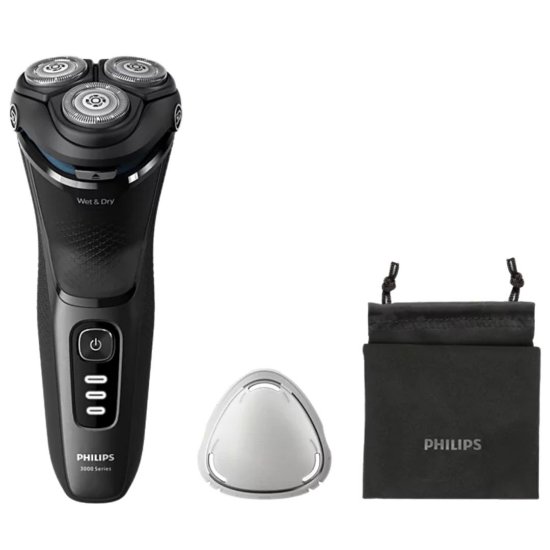 Aparat za brijanje PHILIPS S3244/12, bežična uporaba, za mokro i suho brijanje, crni