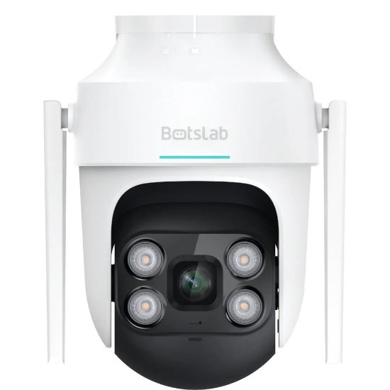 Mrežna nadzorna kamera BOTSLAB PT W312, 4 MP, 360°, vanjska, WiFi, noćno snimanje, bijela