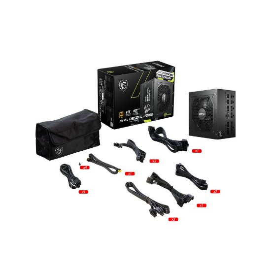 Napajanje 850W, MSI MAG A850GL PCIE5, ATX v3.0, 120mm vent, modularno, 80+ Gold