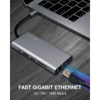 Docking station ICY BOX IB-DK4050-CPD, PD 100W, USB-C na 2x USB-C, 2x USB-A 3.0, 2x USB-A 2.0, 2x HDMI, DisplayPort, SD/microSD, G-LAN