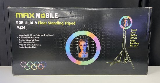 RABLJENI - Ring light MAXMOBILE MJ26, 186cm, RGB, promjer 26cm