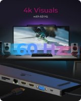 Docking station ICY BOX IB-DK2106A-CPD, USB-C na 3x USB-A USB 3.0, 2x HDMI, 1x VGA, 1x card reader for SD/microSD cards, 1x Gigabit LAN RJ45, 1x audio in/out, 100W USB-C