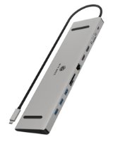 Docking station ICY BOX IB-DK2106A-CPD, USB-C na 3x USB-A USB 3.0, 2x HDMI, 1x VGA, 1x card reader for SD/microSD cards, 1x Gigabit LAN RJ45, 1x audio in/out, 100W USB-C