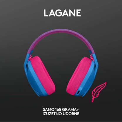 Slušalice LOGITECH Gaming G435 Lightspeed, USB-C, bežične, BT, plavo-ljubičaste
