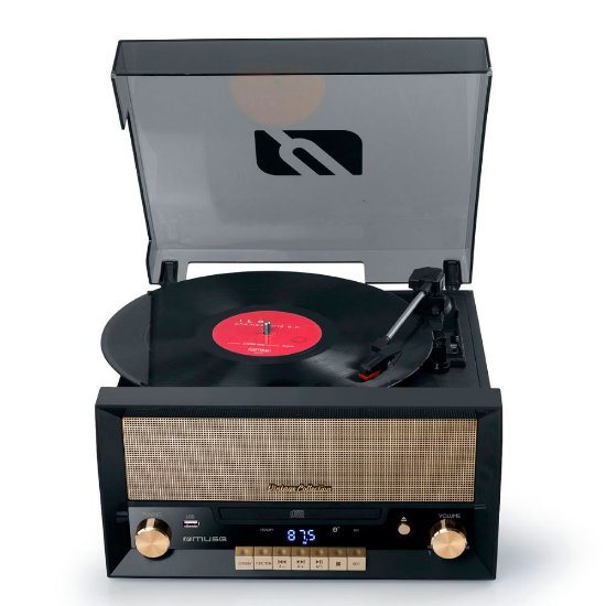 Mini linija MUSE MT- 110B CD/ FM/ USB sa gramofonom, crni