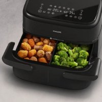 Friteza na vrući zrak PHILIPS NA150/00, 2450 W, 7.1 L, Dual Basket, crna