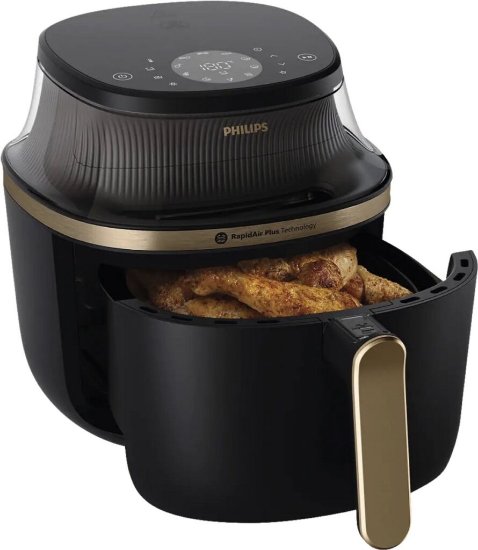 Friteza na vrući zrak PHILIPS NA332/00, 6,2 l, 1700 W, crna/zlatna