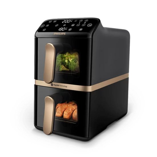 Friteza na vrući zrak PHILIPS NA462/70, 2750W, 2x 5 L košare, Dual Basket, crna