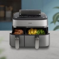 Friteza na vrući zrak PHILIPS NA555/00 2750 W, 9 l, Dual Basket, sreberna