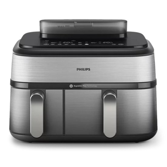 Friteza na vrući zrak PHILIPS NA555/00 2750 W, 9 l, Dual Basket, sreberna
