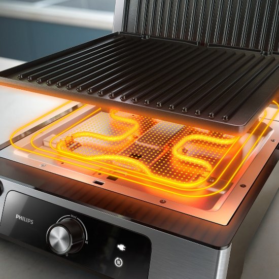 Roštilj električni PHILIPS HD6301/90, preklopni, 2200 W, inox