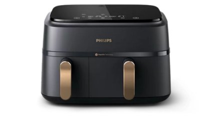 Friteza na vrući zrak PHILIPS NA352/00, 9 l, 2750 W, Dual Basket, crna