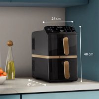 Friteza na vrući zrak PHILIPS NA462/70, 2750W, 2x 5 L košare, Dual Basket, crna