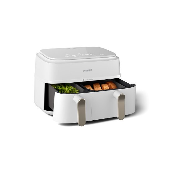 Friteza na vrući zrak PHILIPS NA353/10, 2750 W, 9 L, Dual Basket, bijela