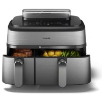 Friteza na vrući zrak PHILIPS NA555/00 2750 W, 9 l, Dual Basket, sreberna
