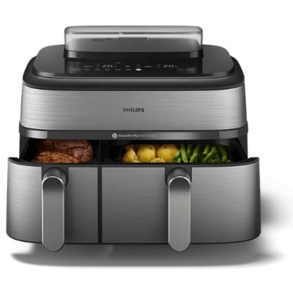 Friteza na vrući zrak PHILIPS NA555/00 2750 W, 9 l, Dual Basket, sreberna