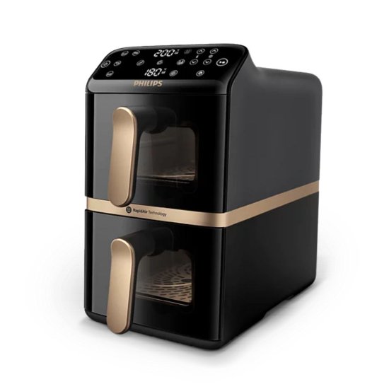 Friteza na vrući zrak PHILIPS NA462/70, 2750W, 2x 5 L košare, Dual Basket, crna