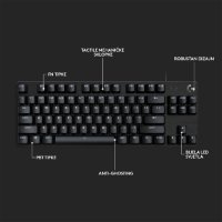 Tipkovnica LOGITECH Gaming G413 TKL SE, mehanička, crna, USB, US layout
