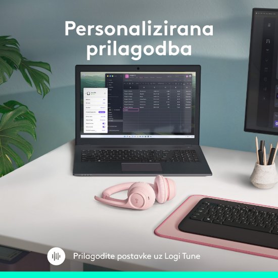 Slušalice LOGITECH Zone 300, bežične, BT, roze