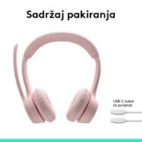 Slušalice LOGITECH Zone 300, bežične, BT, roze