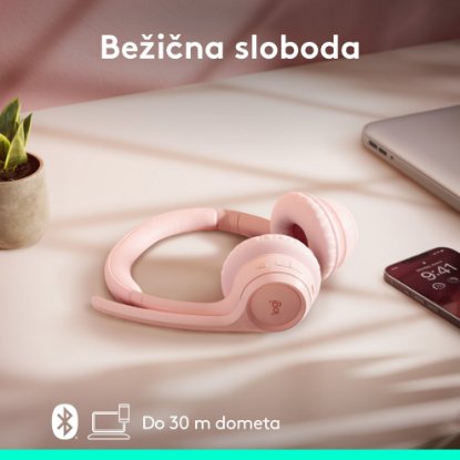 Slušalice LOGITECH Zone 300, bežične, BT, roze