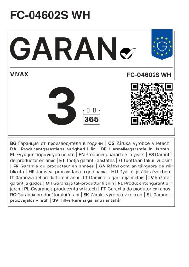 Plinski štednjak VIVAX FC-04602S WH, 4x grijaće ploče, energetski razred A, bijeli