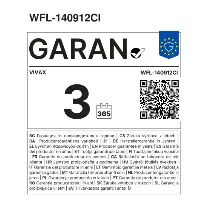 Perilica rublja VIVAX WFL-140912CI, 9 kg, 1400 o/min, energetski razred A, bijela