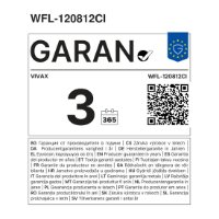Perilica rublja VIVAX WFL-120812CI, 8 kg, 1200 o/min, energetski razred A, bijela